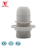 China supply lighting accessories CE certified E14 screw shell type plastic lamp holder with shade ring lamp socket lamp base